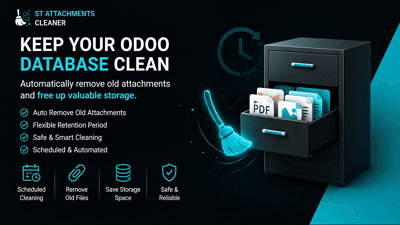 Attachment Cleaner | Odoo Storage Optimization | Attachment Cleaner & Retention Manager | Automatic File Cleanup | Storage Cleanup | Automatic File Deletion | Automatic File, Storage & Database Cleanup | Attachment Management | Database Optimization