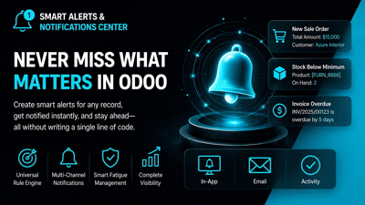 Smart Alerts & Notification Automation | Advanced Alerts & Notifications Engine | Notification Rules Engine for Odoo | Multi-Channel Notification Manager | Email Notifications | Alert Automation | Escalation Management