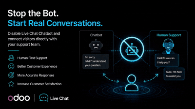 Disable Live Chat Chatbot | Manual Operator Control for Odoo